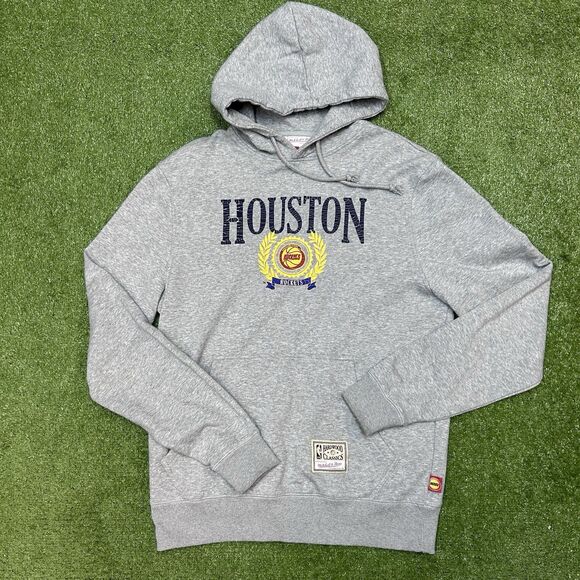 Mitchell & Ness Houston Rockets Grey Hoodie Sweatshirt Mens Size Large - Picture 1 of 8